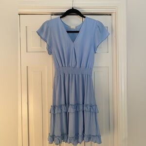 Altar'd State Blue Flutter Sleeve Sundress